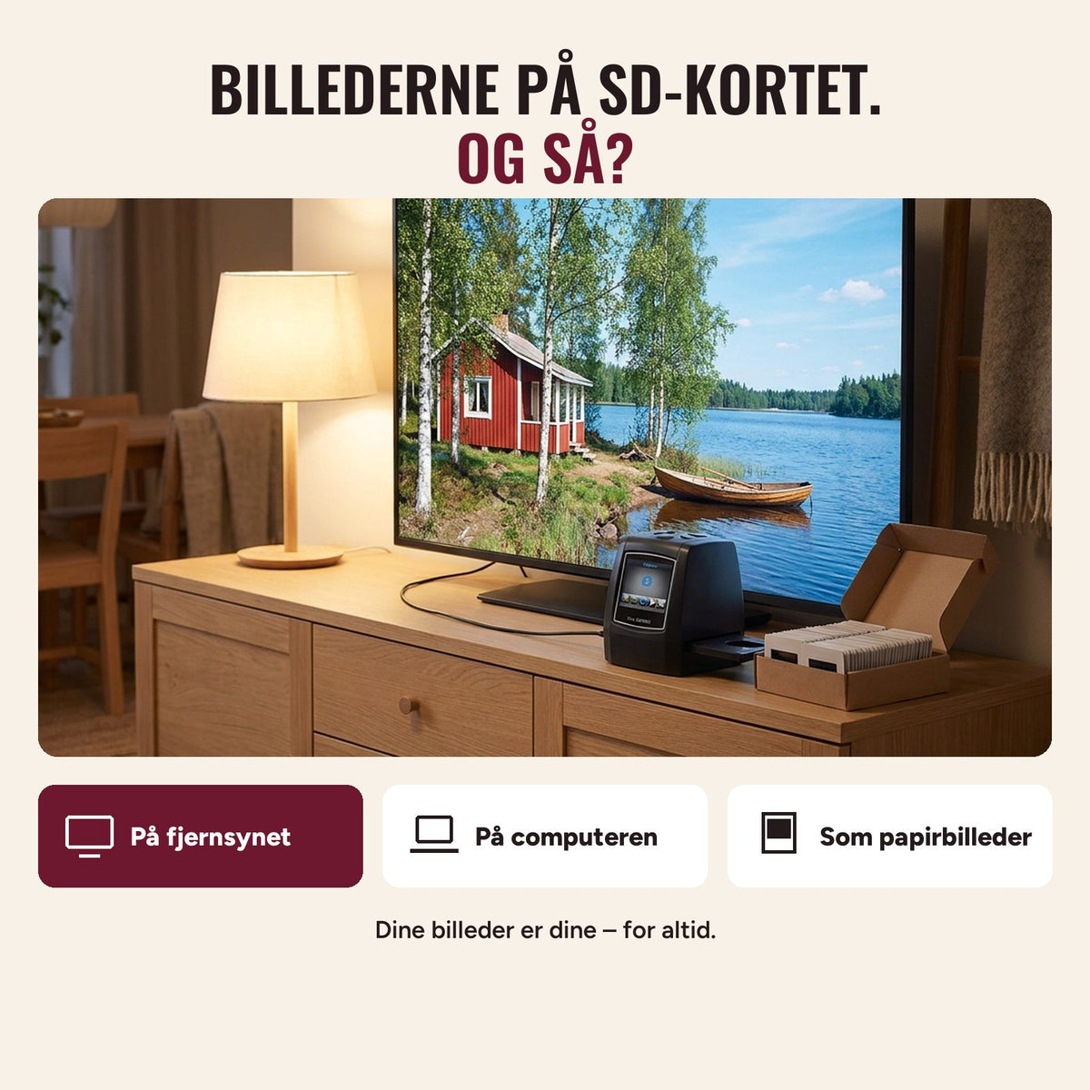 Billederne på fjernsynet, computeren eller papir