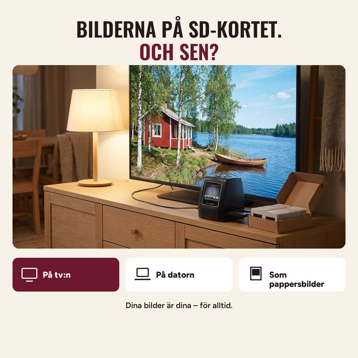 Bilderna på tv:n, datorn eller papper