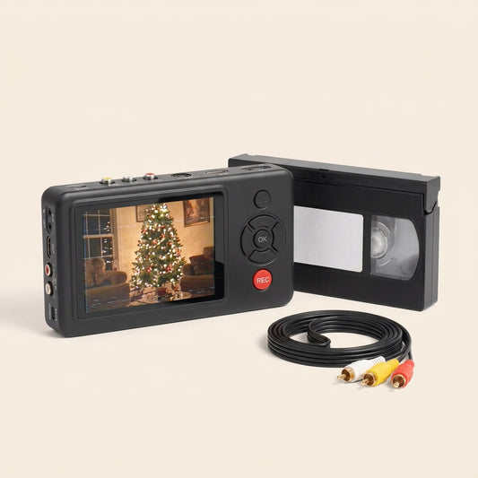 Fotora Videoredder™ med VHS-bånd og AV-kabel