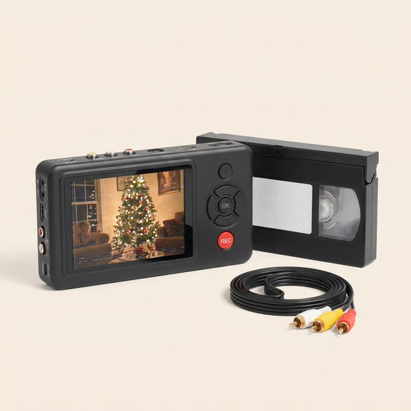 Fotora Videoredder™ med VHS-bånd og AV-kabel